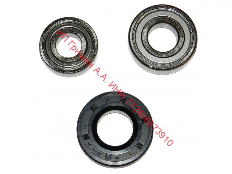Комплект подшипников 6203-2ZZ C3 + 6204-2ZZ C3 ф. SKF с сальником 25x50.55x10/12 со смазкой Samsung